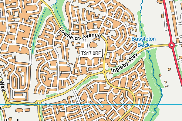TS17 0RF map - OS VectorMap District (Ordnance Survey)