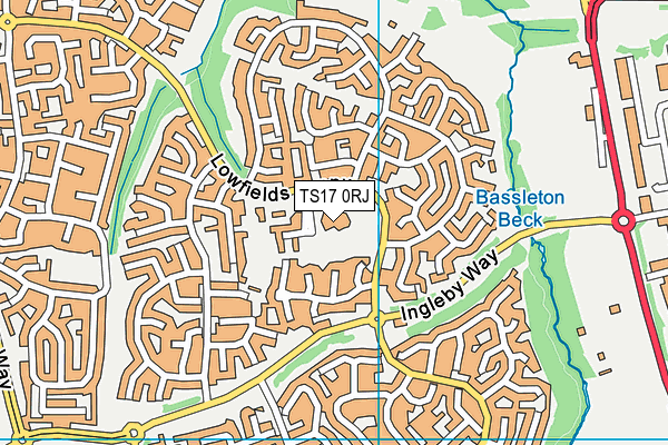 TS17 0RJ map - OS VectorMap District (Ordnance Survey)