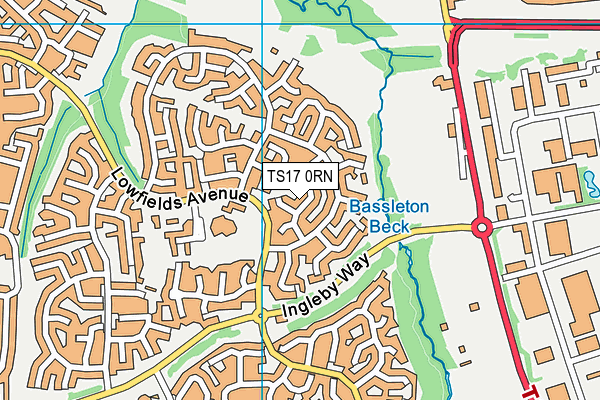 TS17 0RN map - OS VectorMap District (Ordnance Survey)