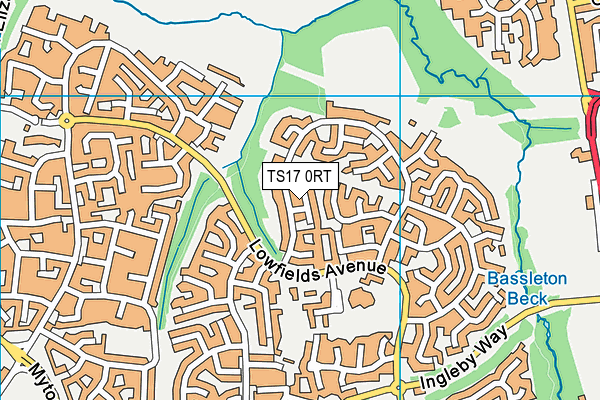 TS17 0RT map - OS VectorMap District (Ordnance Survey)