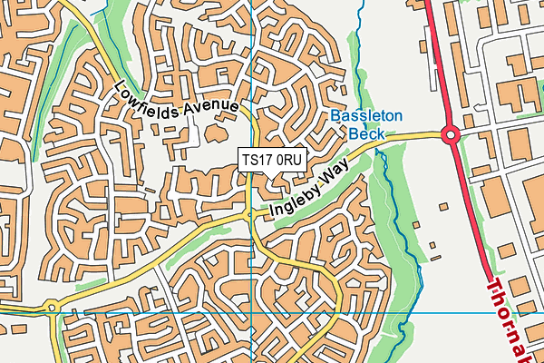 TS17 0RU map - OS VectorMap District (Ordnance Survey)