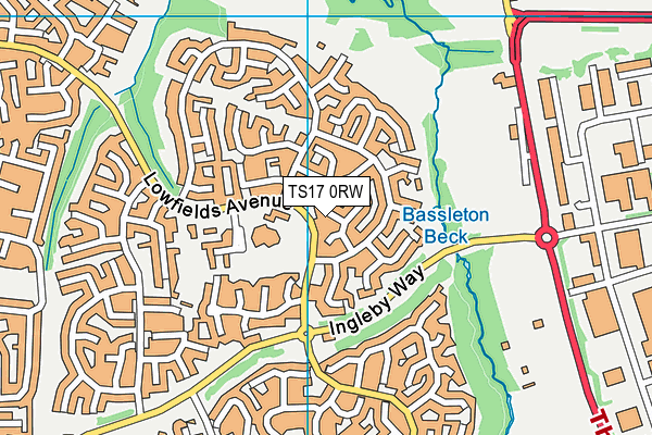 TS17 0RW map - OS VectorMap District (Ordnance Survey)