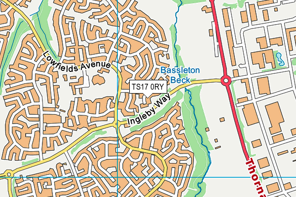 TS17 0RY map - OS VectorMap District (Ordnance Survey)