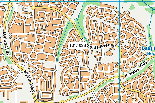 TS17 0SB map - OS VectorMap District (Ordnance Survey)