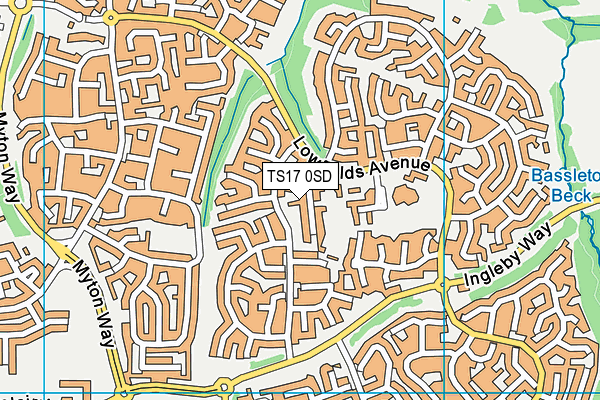 TS17 0SD map - OS VectorMap District (Ordnance Survey)