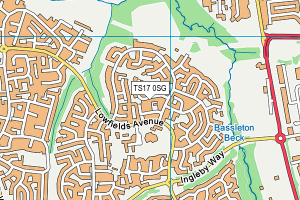 TS17 0SG map - OS VectorMap District (Ordnance Survey)