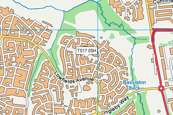 TS17 0SH map - OS VectorMap District (Ordnance Survey)