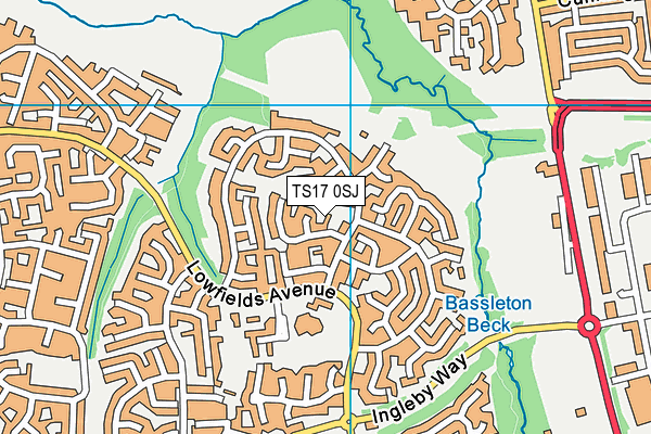 TS17 0SJ map - OS VectorMap District (Ordnance Survey)