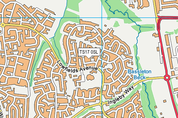 TS17 0SL map - OS VectorMap District (Ordnance Survey)
