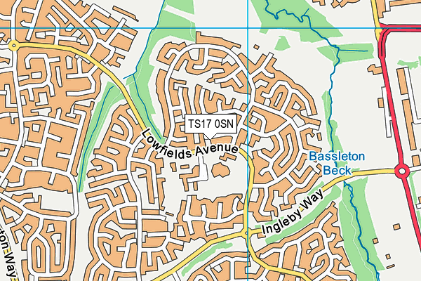 TS17 0SN map - OS VectorMap District (Ordnance Survey)