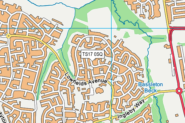 TS17 0SQ map - OS VectorMap District (Ordnance Survey)