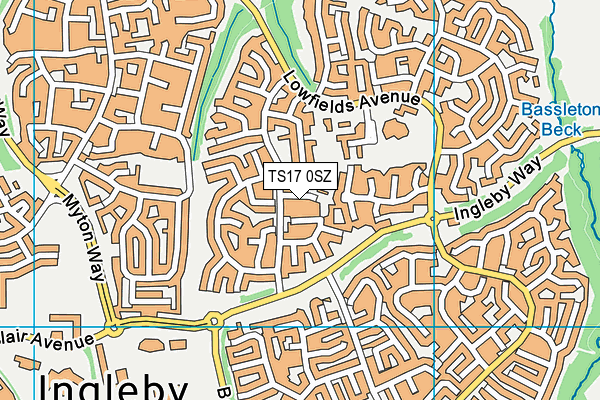 TS17 0SZ map - OS VectorMap District (Ordnance Survey)