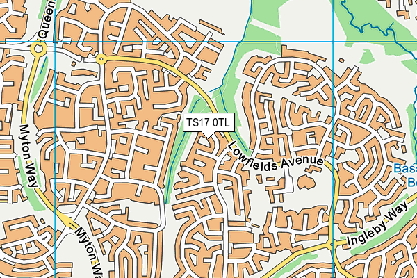 TS17 0TL map - OS VectorMap District (Ordnance Survey)
