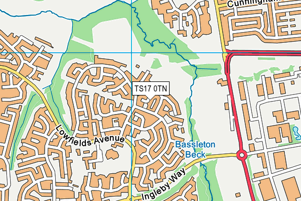 TS17 0TN map - OS VectorMap District (Ordnance Survey)