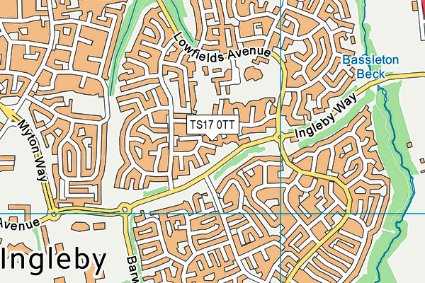 TS17 0TT map - OS VectorMap District (Ordnance Survey)