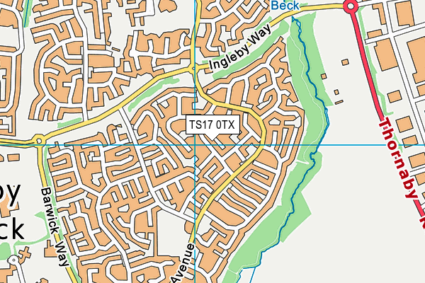 TS17 0TX map - OS VectorMap District (Ordnance Survey)