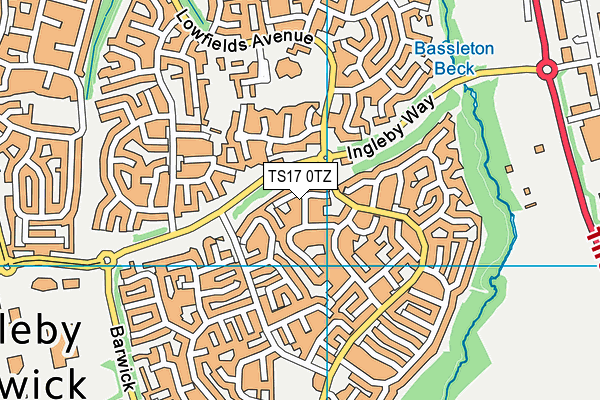 TS17 0TZ map - OS VectorMap District (Ordnance Survey)