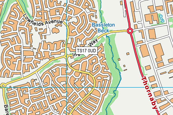 TS17 0UD map - OS VectorMap District (Ordnance Survey)