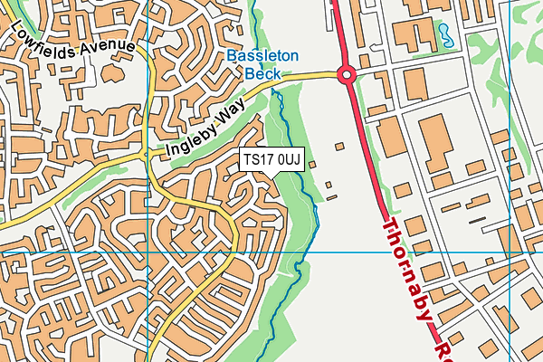 TS17 0UJ map - OS VectorMap District (Ordnance Survey)