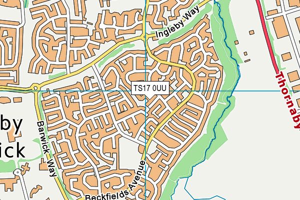 TS17 0UU map - OS VectorMap District (Ordnance Survey)