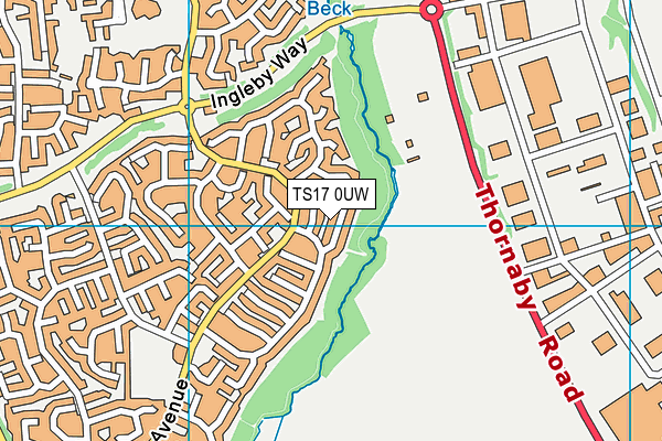 TS17 0UW map - OS VectorMap District (Ordnance Survey)