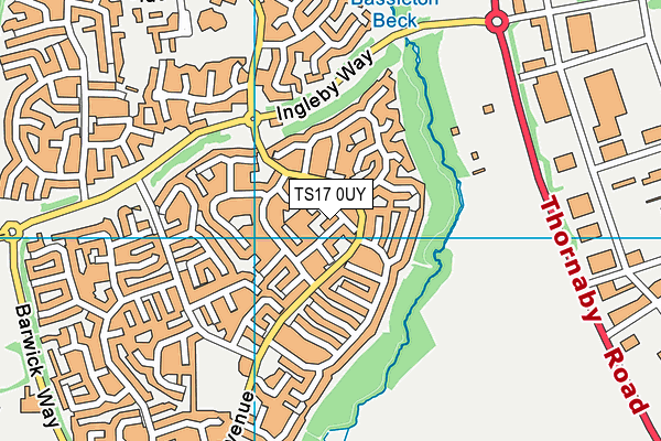 TS17 0UY map - OS VectorMap District (Ordnance Survey)