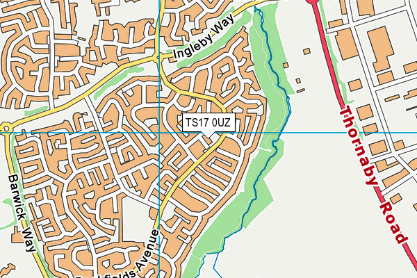 TS17 0UZ map - OS VectorMap District (Ordnance Survey)