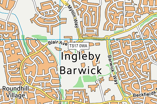 Bannatyne Health Club (Ingleby Barwick) map (TS17 0WA) - OS VectorMap District (Ordnance Survey)