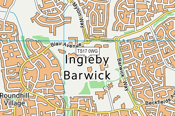 TS17 0WG map - OS VectorMap District (Ordnance Survey)