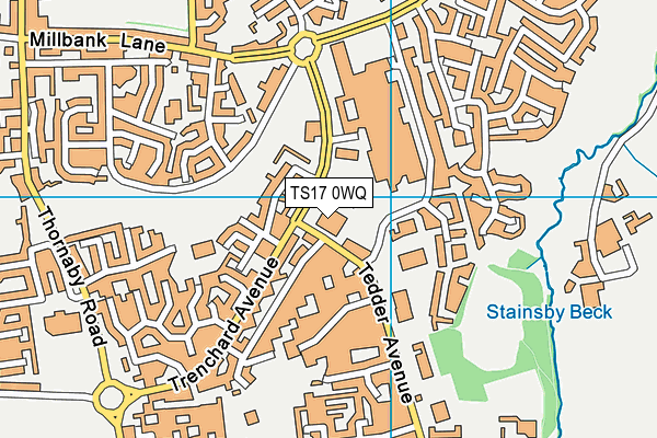 TS17 0WQ map - OS VectorMap District (Ordnance Survey)