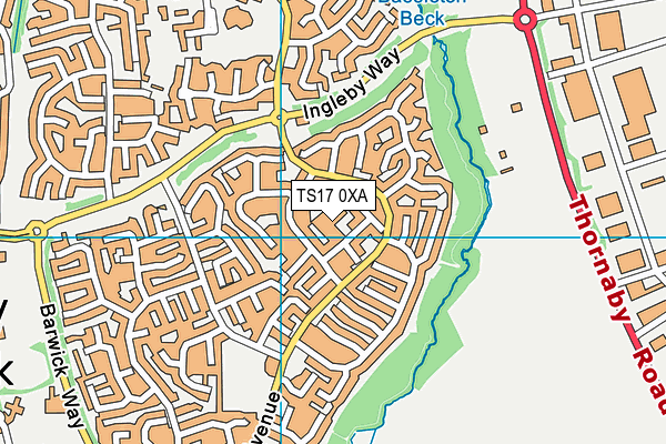 TS17 0XA map - OS VectorMap District (Ordnance Survey)