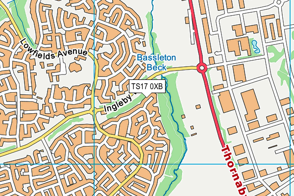 TS17 0XB map - OS VectorMap District (Ordnance Survey)