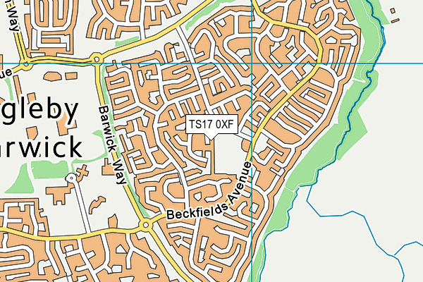 TS17 0XF map - OS VectorMap District (Ordnance Survey)