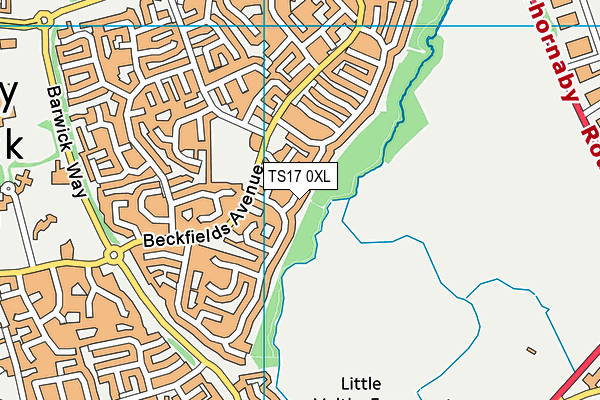TS17 0XL map - OS VectorMap District (Ordnance Survey)