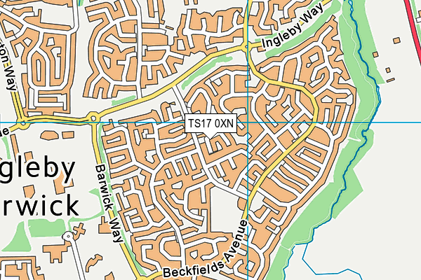 TS17 0XN map - OS VectorMap District (Ordnance Survey)