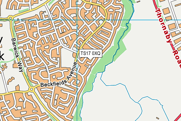 TS17 0XQ map - OS VectorMap District (Ordnance Survey)