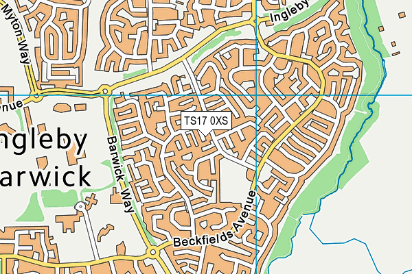 TS17 0XS map - OS VectorMap District (Ordnance Survey)