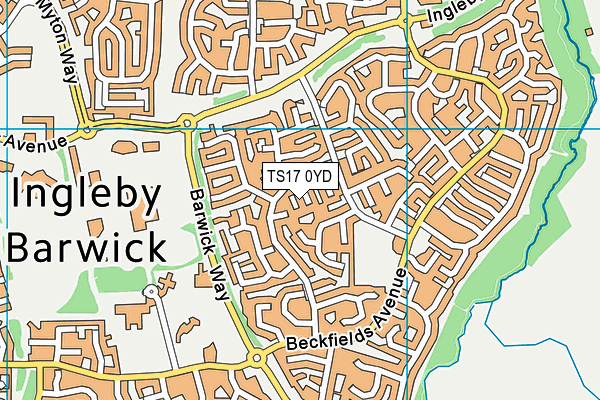 TS17 0YD map - OS VectorMap District (Ordnance Survey)