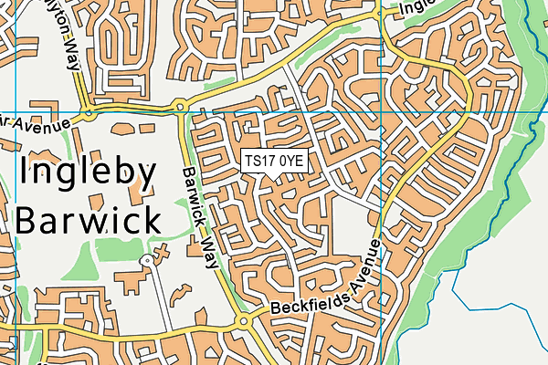 TS17 0YE map - OS VectorMap District (Ordnance Survey)