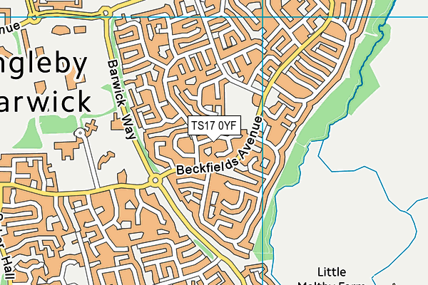 TS17 0YF map - OS VectorMap District (Ordnance Survey)
