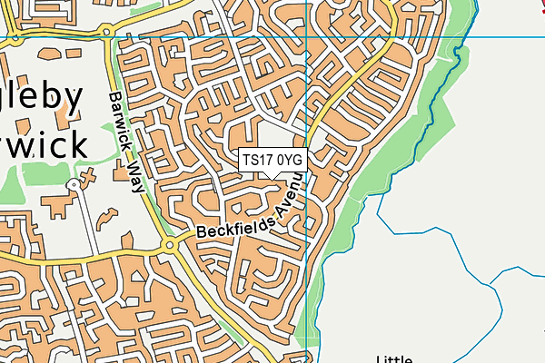 TS17 0YG map - OS VectorMap District (Ordnance Survey)