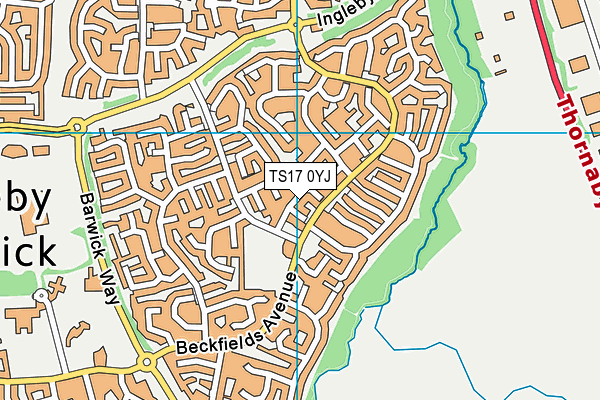 TS17 0YJ map - OS VectorMap District (Ordnance Survey)