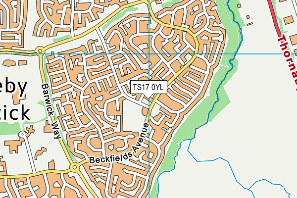 TS17 0YL map - OS VectorMap District (Ordnance Survey)