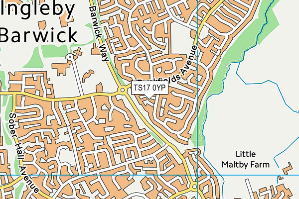 TS17 0YP map - OS VectorMap District (Ordnance Survey)