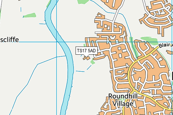 TS17 5AD map - OS VectorMap District (Ordnance Survey)