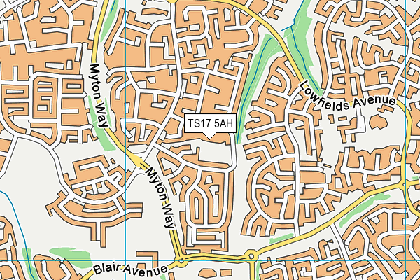 TS17 5AH map - OS VectorMap District (Ordnance Survey)