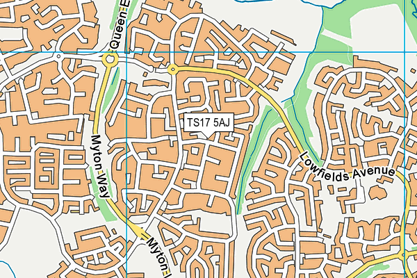 TS17 5AJ map - OS VectorMap District (Ordnance Survey)