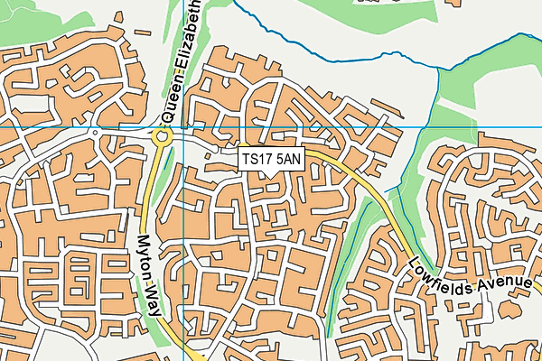 TS17 5AN map - OS VectorMap District (Ordnance Survey)