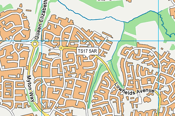 TS17 5AR map - OS VectorMap District (Ordnance Survey)
