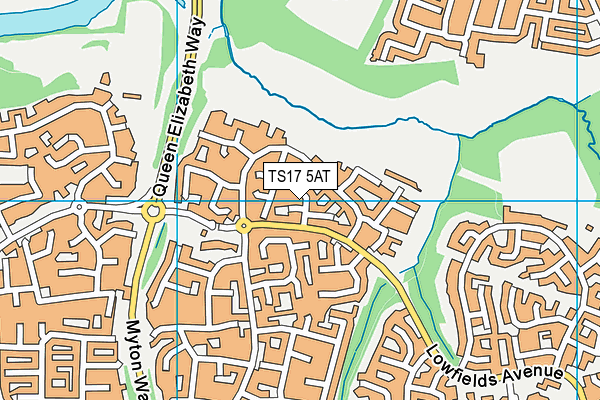 TS17 5AT map - OS VectorMap District (Ordnance Survey)